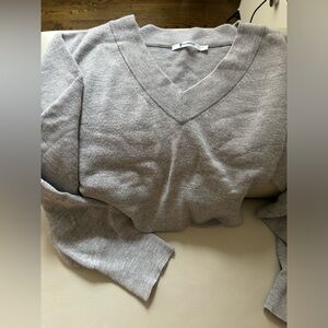 t by alexander wang cropped sweater with back tied detail